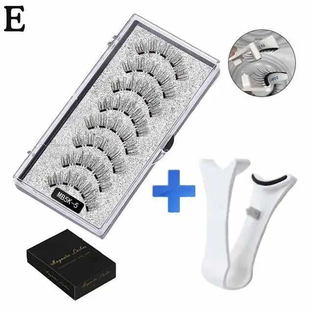 3D Natural Magnetic Eyelashes Set With Five Magnetic Lashes Reusable Handmade False Eyelashes Shipping Box