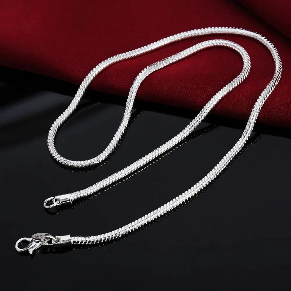 925 Sterling Silver Snake Chain Necklace Solid 1mm 2mm 3mm Unisex For Men Women Pendant Free Shipping 40 To 75 cm