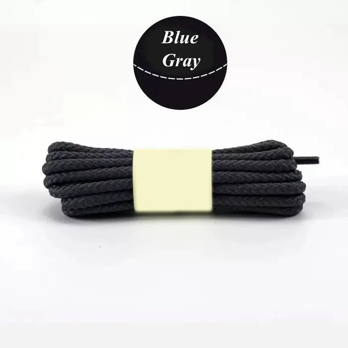 Blue Gray round shoelaces, 1 pair for sneakers and hiking boots, outdoor strong lace set