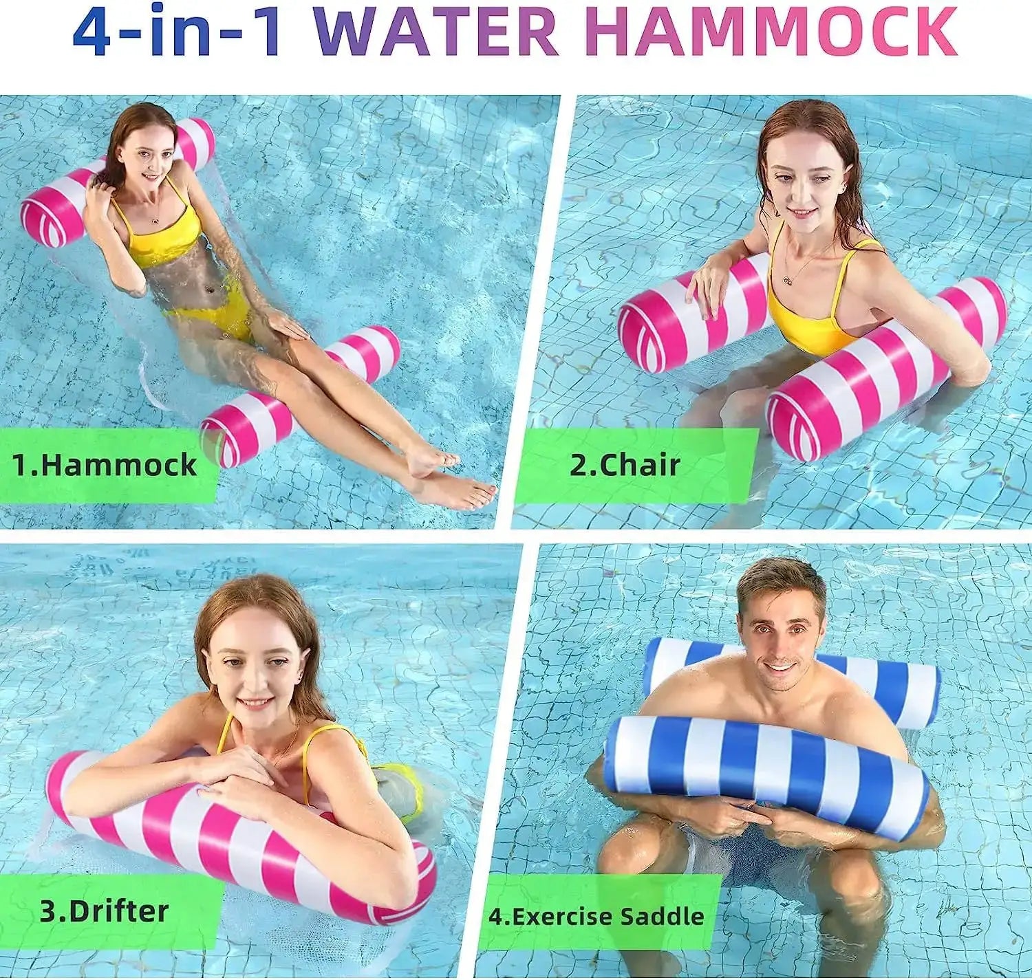 Inflatable Floating Mat Water Sofa Hammock Deck Chair For Pool Party Beach Lake Relaxation