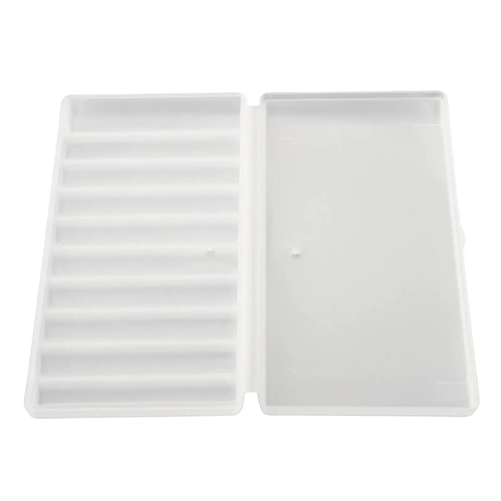 10-slot transparent white plastic battery storage box by Simples Market for AAA/AA batteries