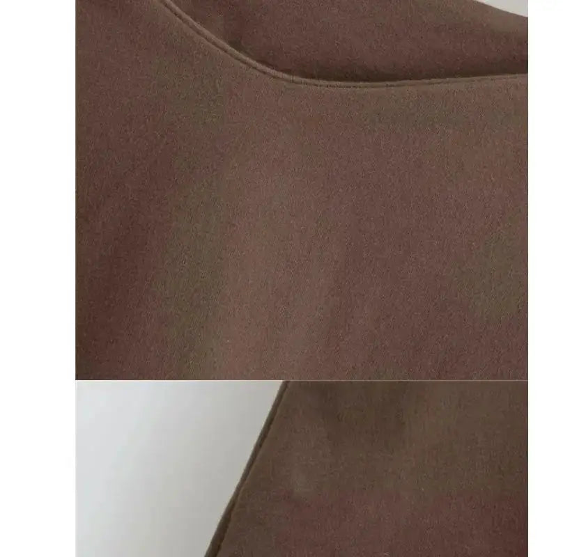 Simples Market women brown A-line mini skirt, solid casual office wear