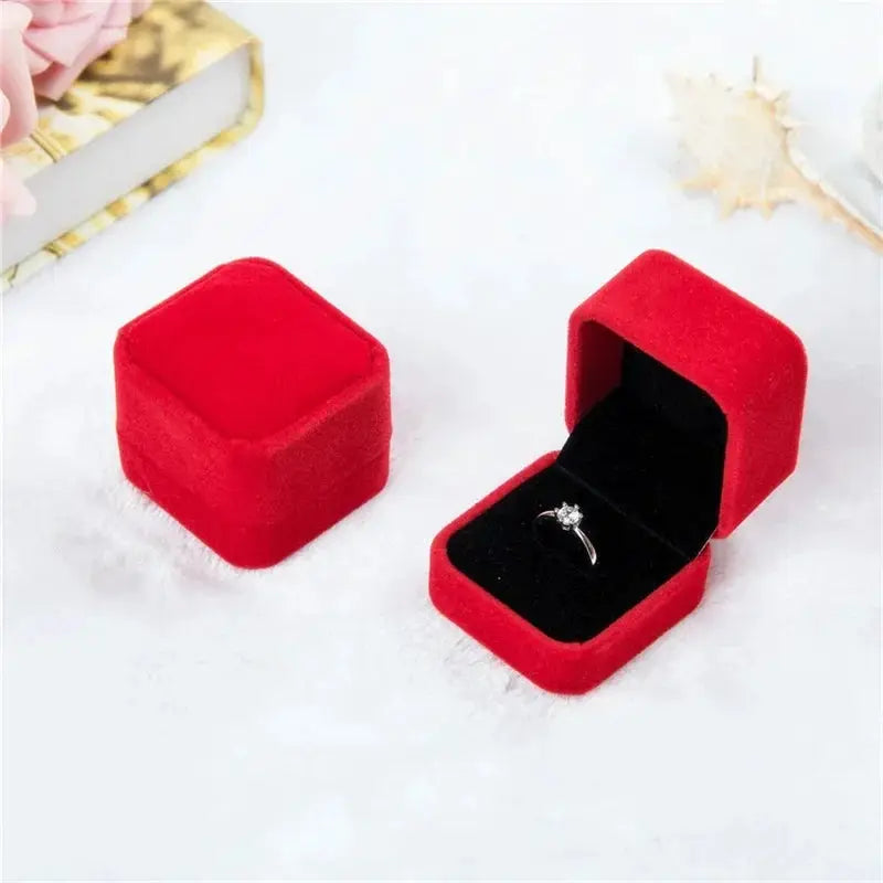 Rounded Flannelette Ring Box Flocking Jewelry Storage Organizer for Studs Badges Soft Jewelry Box for Ring Protection