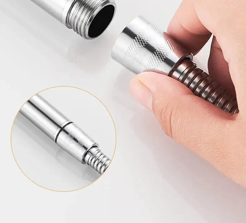 Handheld shower head connector, Simples Market SUS 304 stainless steel with knurled grip