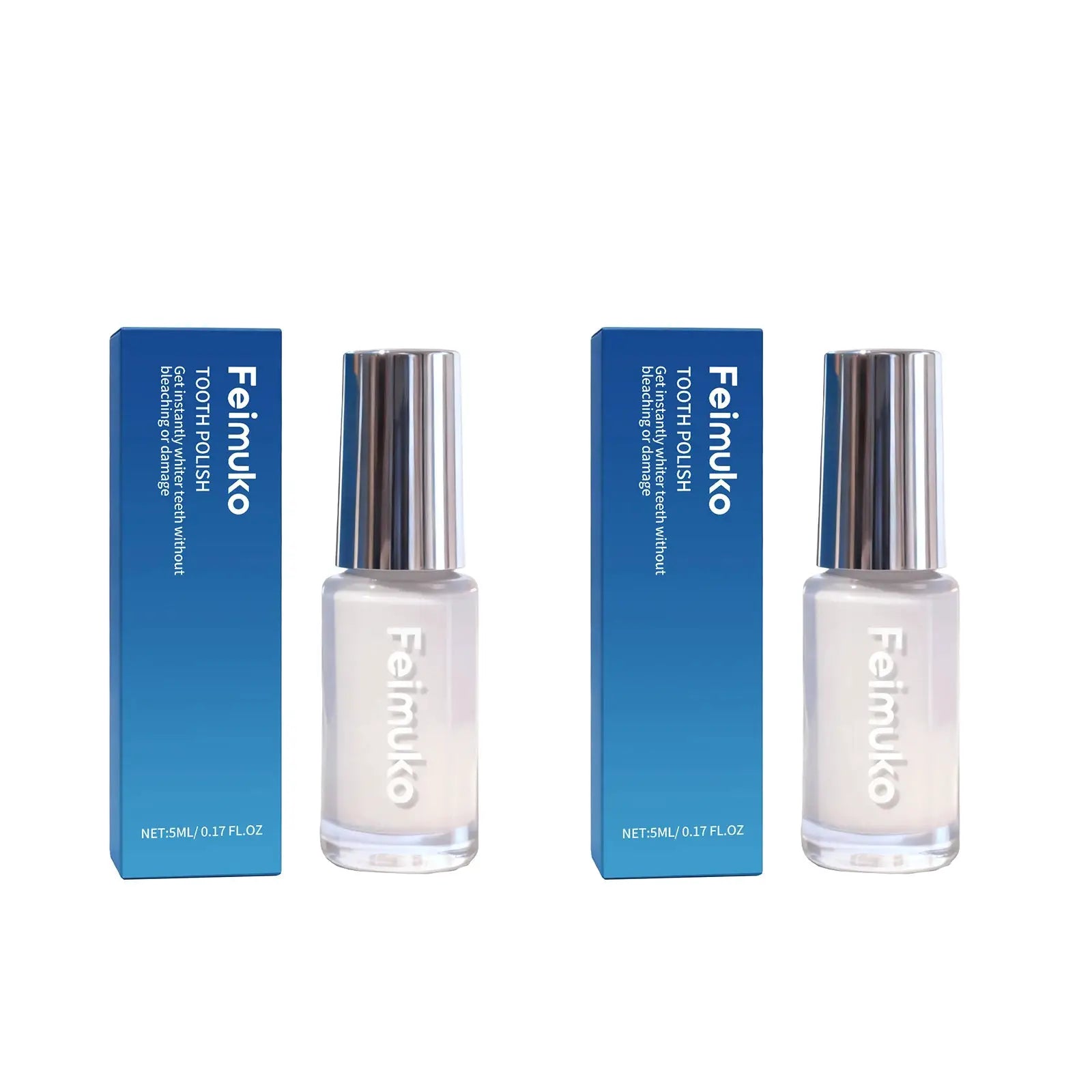 Feimuko tooth whitening polish bottle with blue box, 5 ml, two-pack, Simples Market