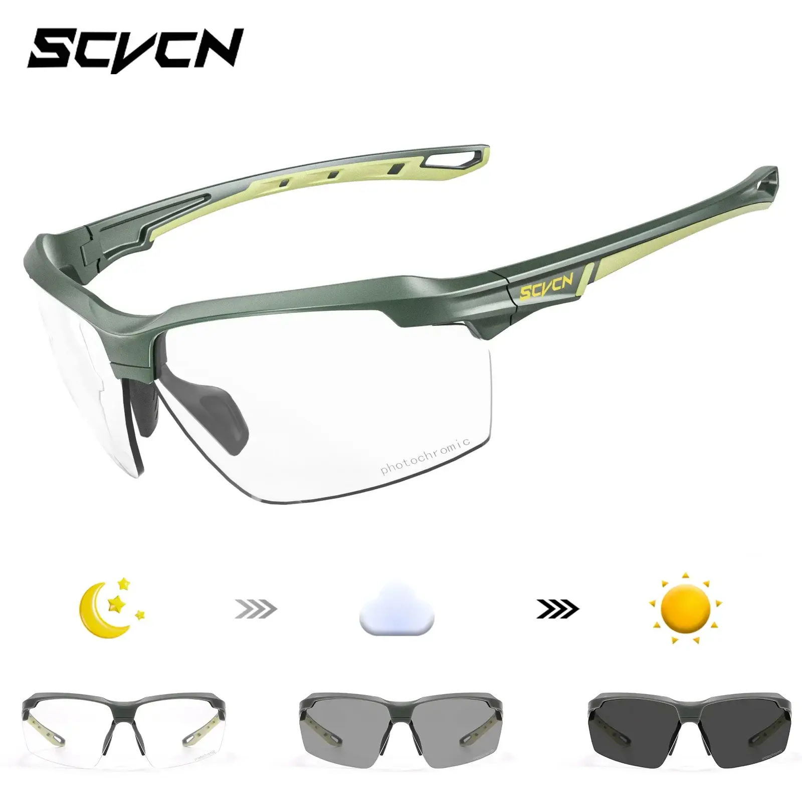 SCVCN Explosion Proof Airsoft Eyewear With Photochromic Polarized Lenses For All Lighting Conditions