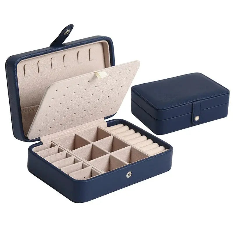 LuxCarry Portable Jewelry Storage Box For Travel Waterproof PU Leather Organizer With Large Capacity
