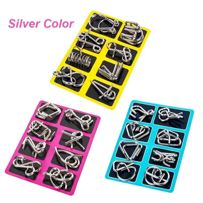8 Pcs Metal Wire Puzzle Set For Adults IQ Logic Brain Teasers Focus Mind Training Montessori Challenging Puzzles