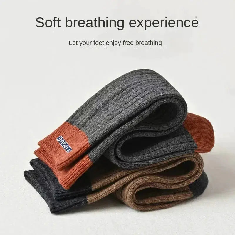 5 Pack Mens Color Block Crew Socks Breathable Comfortable Casual Unisex Outdoor All Seasons