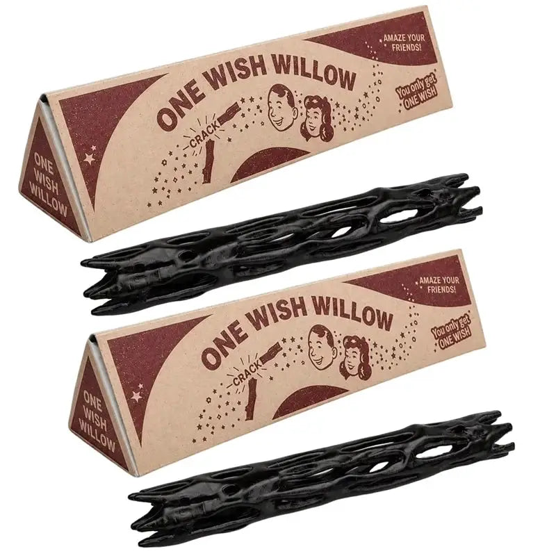 Wish Willow stick with box, black 3D-printed magic charm by Simples Market; 2-pack