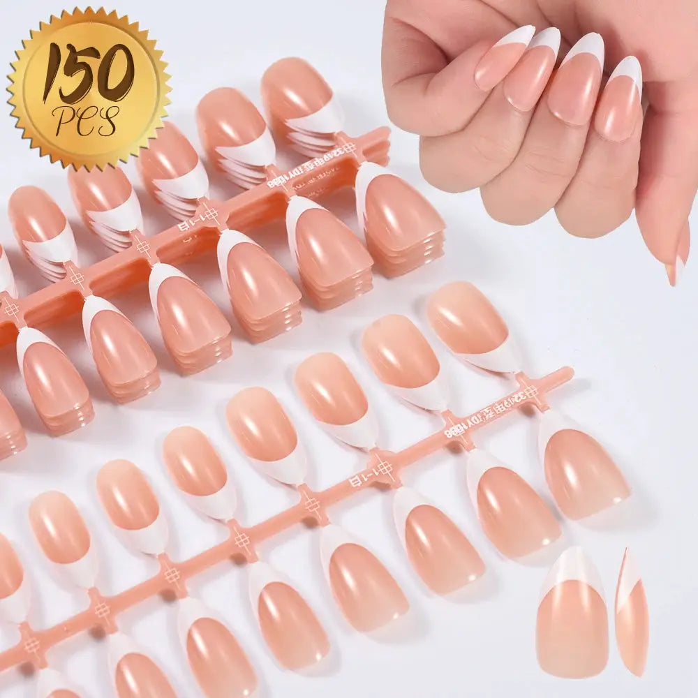 Nailuxe Light Pink Press On Nails Short To Medium Square Full Cover Tips 100 Piece Set For Hands And Feet