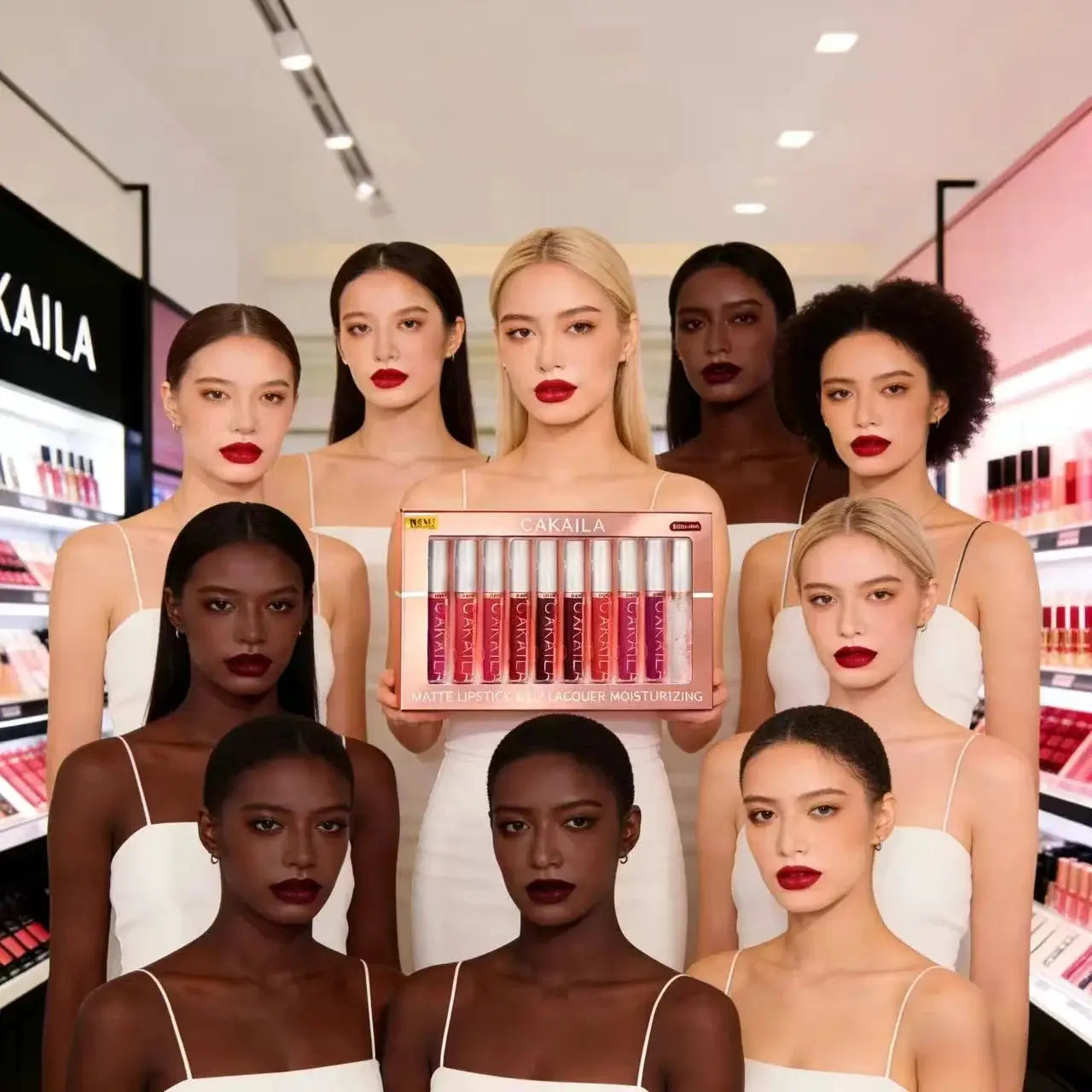Matte Liquid Lipstick Lip Oil 10 Piece Set Waterproof Velvet Lip Gloss Long Lasting Non Transfer Nude Red Pink Makeup
