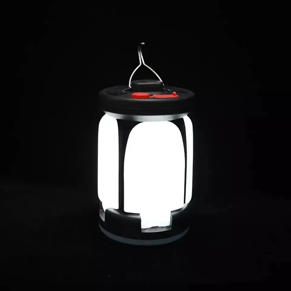 Camping lantern by Simples Market with leaf-style white LED panels, USB rechargeable, hanging hook