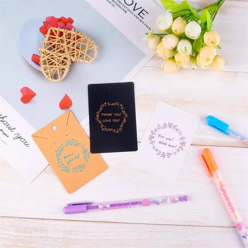 50 Pcs Blank 6x9cm Necklace Earring Jewelry Cards Paper Display Tags For Jewelry Making