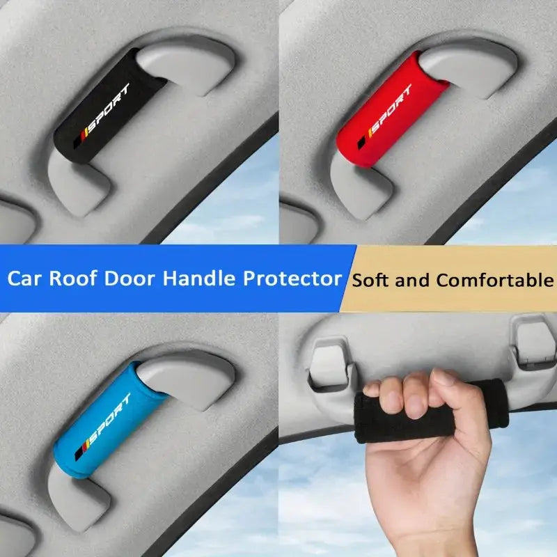 Simples Market 1pc car roof door handle protector armrest cover; black, red and blue variants shown