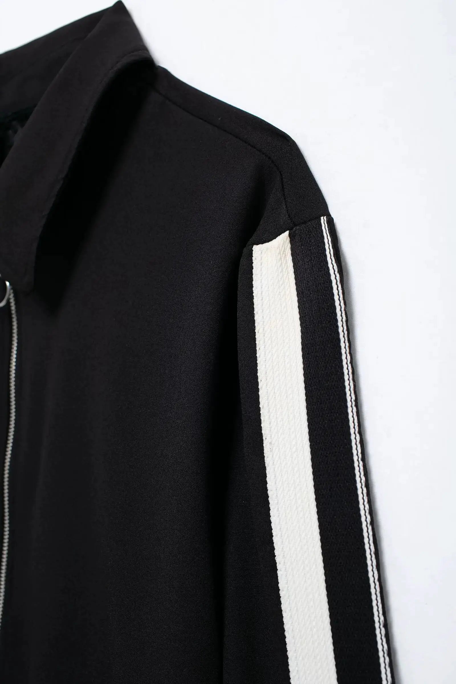 2024 New Women Patchwork Black White Baggy Pants Short Jacket Set