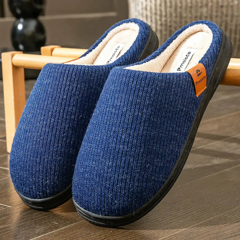 CloudStep Memory Foam Cushion Slippers For Men Warm Plush Comfort With Non Slip TPR Sole