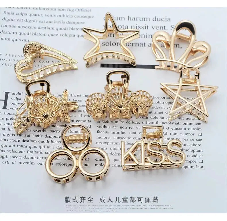 LuxeHair Geometric Metal Hair Claw Clip For Women And Girls Elegant Minimal Design For Secure Hold