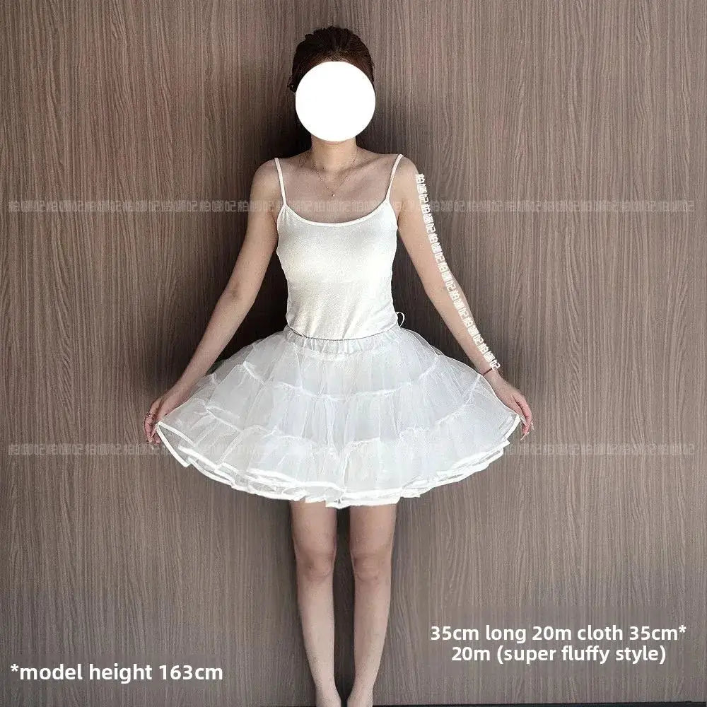 Simples Market 35cm Lolita petticoat underskirt, fluffy white mesh crinoline.