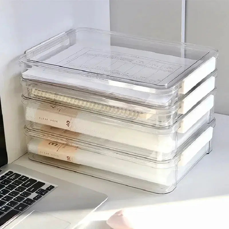 Acrylic Transparent Desktop Paper Storage Box For A4 Files And Exam Papers Dustproof Document Organizer