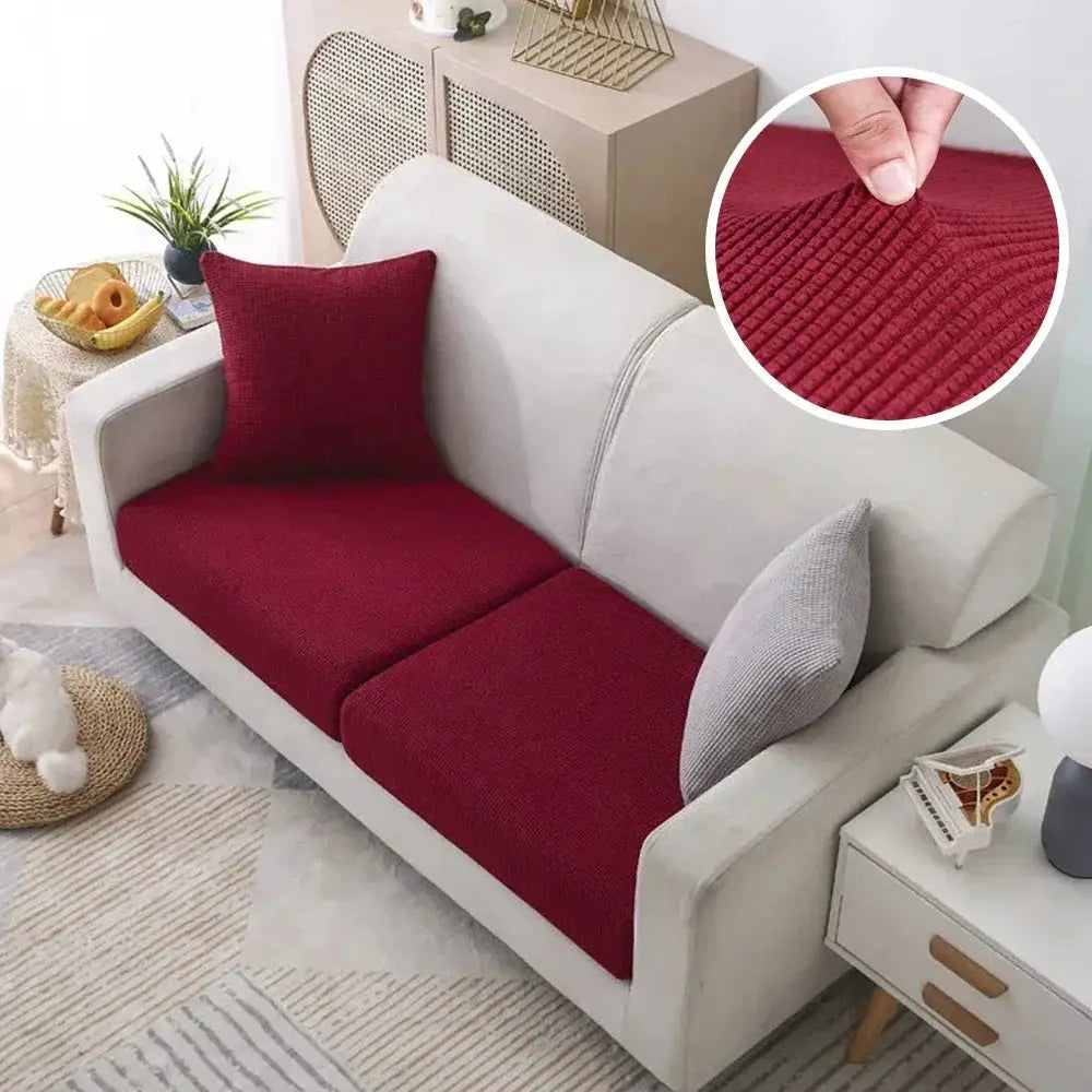 Simples Market Jacquard Pure sofa covers set of 2 in red polar fleece for sofa