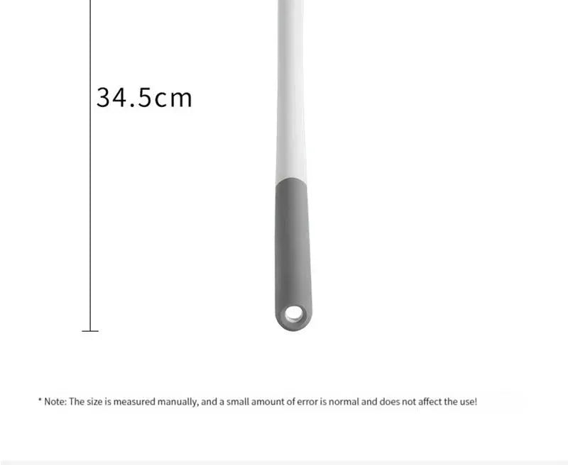 360° rotatable shower squeegee by Simples Market; white handle with gray silicone grip, 34.5 cm