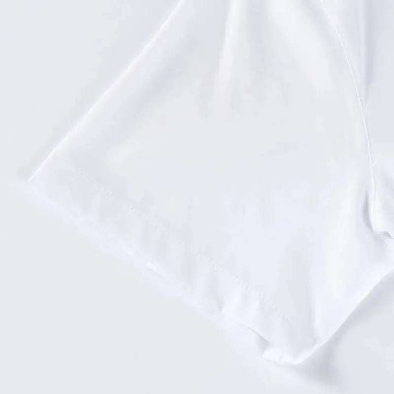 White men's short-sleeve shirt, solid color, casual summer top