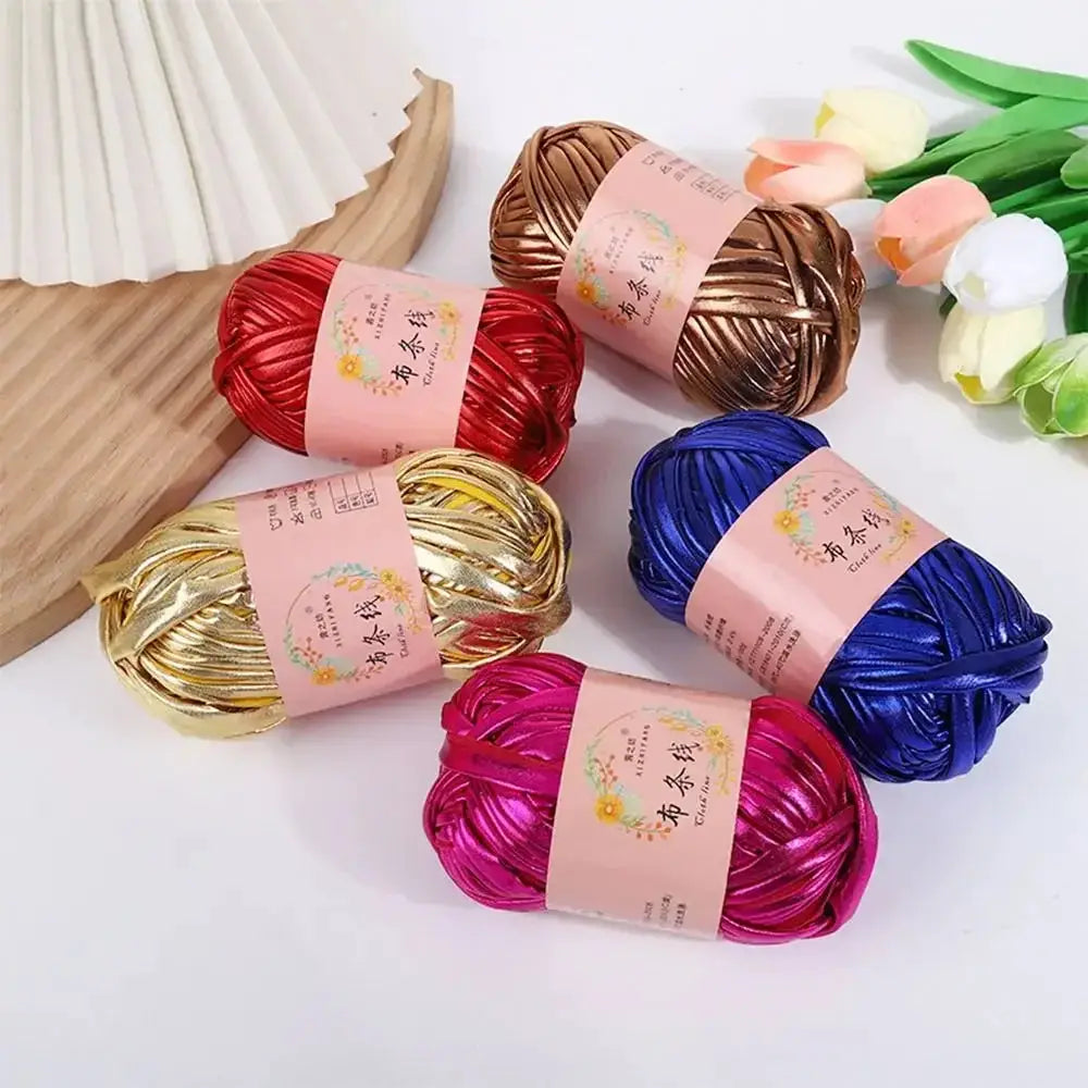 Imitation Leather Crochet Yarn With Magic Color Shine for DIY Sewing and Hand Knitting Ideal for Cushions and Home Decor