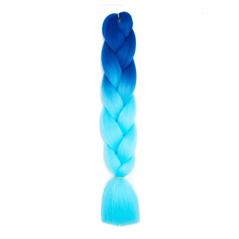 24-inch jumbo braiding hair extension, blue ombre, synthetic by Simples Market