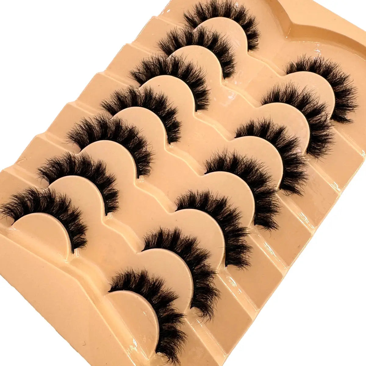 HBZGTLAD 7 Pair Faux Mink Lashes Fluffy Natural Look False Eyelashes Volume Wispy Crossed Thick Fox Eye Cat Eye