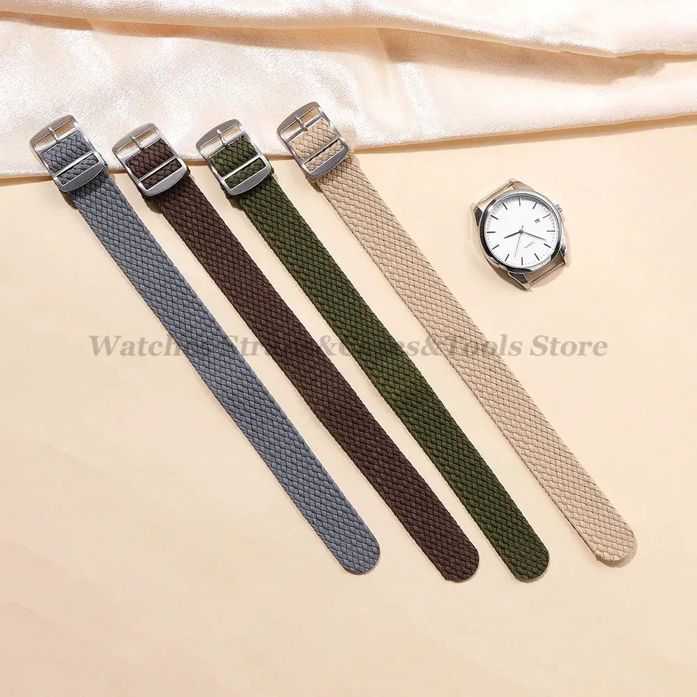 14mm 16mm 18mm 20mm 22mm Nylon Woven Canvas Watch Band for Perlon for Omega Strap Watchband Men Women Sport Bracelet 2035