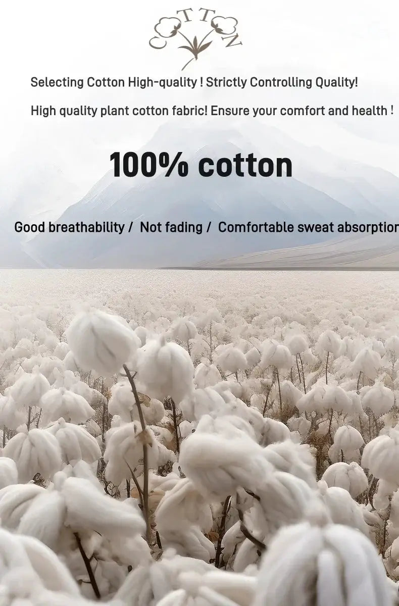 Men's polo shirt banner, 100% cotton fabric; cotton field with mountain backdrop