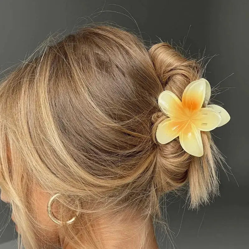 Boho Bloom Fashion Flower Hair Clips For Women Large Claw Hairpins With Secure Hold