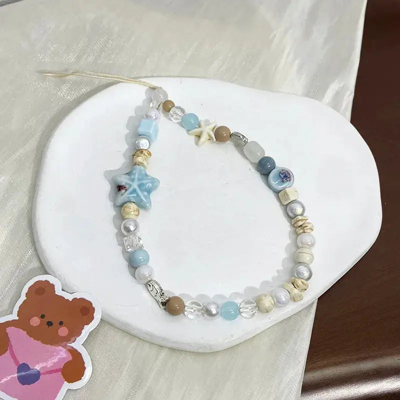Sea Breeze Star Phone Lanyard Iphone Anti Lost Bracelet Samsung Mobile Phone Xyun Wrist Strap Car Keychain Phone Charm