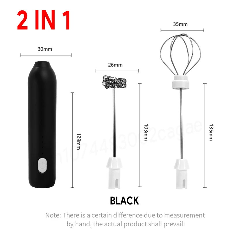 Wireless Milk Frother Electric Type C Handheld Blender Stainless Steel Mini Coffee Maker Whisk Mixer Cappuccino Cream