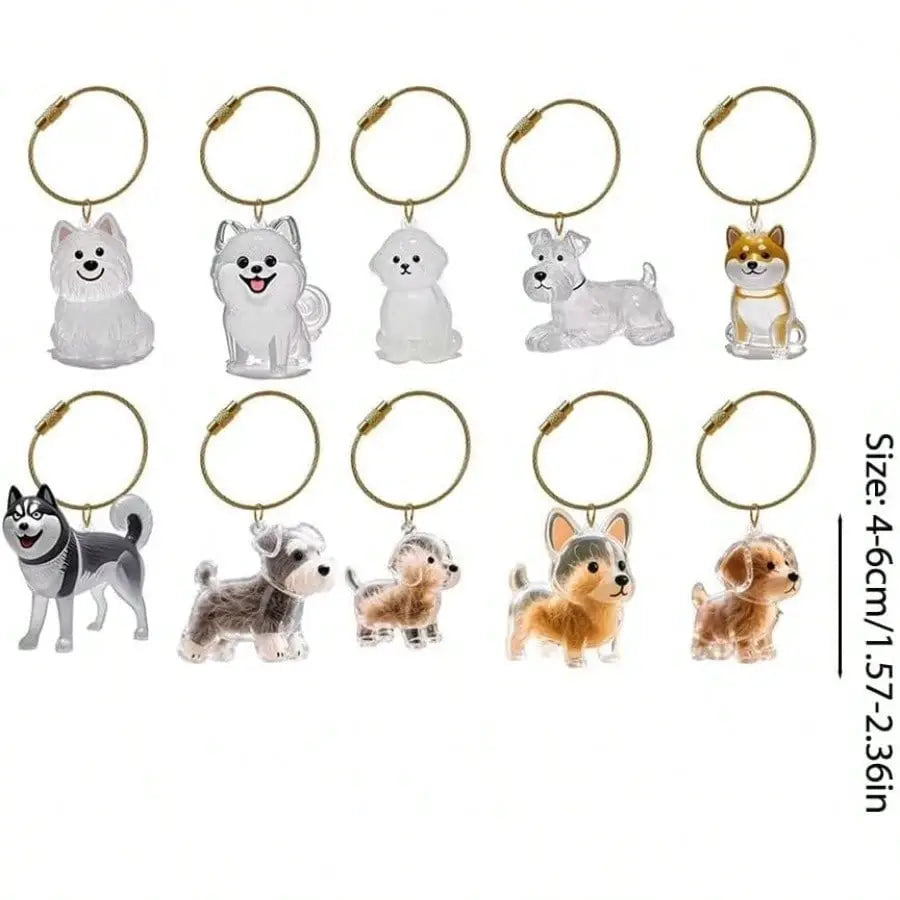 Clear Cat And Dog Hair Capsule Keychain Memorial Pendant For Pet Keepsake Do It Yourself Jewelry