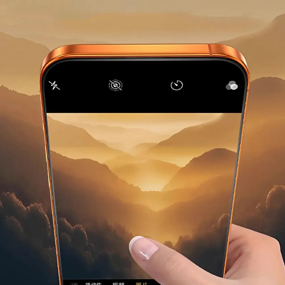 Simples Market Armor camera lens protector film for iPhone 17 Pro/Max, orange tempered glass with metal ring