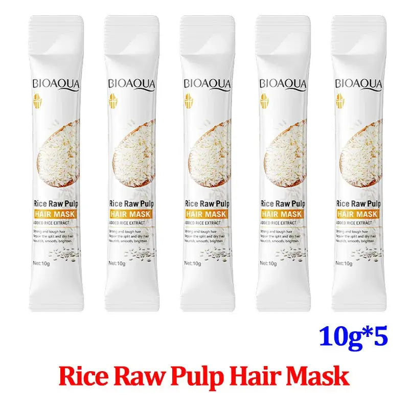 Keratin Hair Mask With Rice Extract For Damaged Frizzy Hair 5 Seconds Repair Soft Smooth Shiny