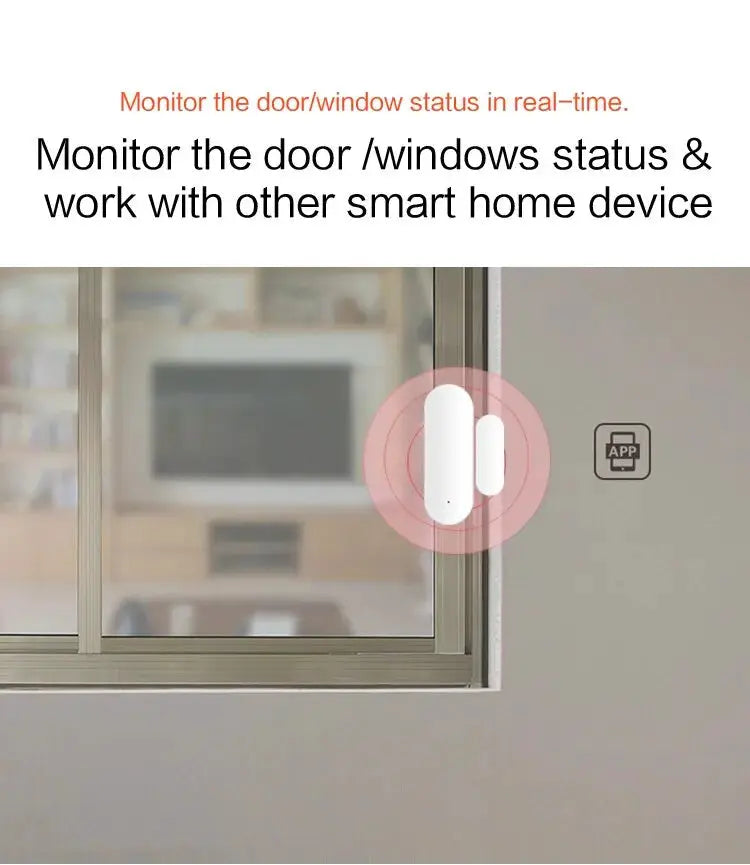 Tuya Smart WiFi door sensor pair, white open/close detector for Smartlife app control
