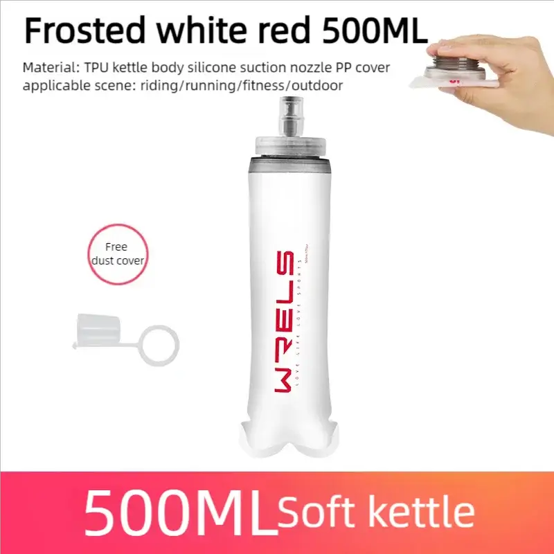 WRELS Collapsible Soft Flask BPA Free Water Bottle For Running Hiking Camping Travel Hydration