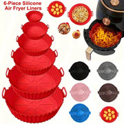 6 Piece Air Fryer Mats Silicone Nonstick Dishwasher Safe Dual Texture For Crispy Steam Cooking At 450F