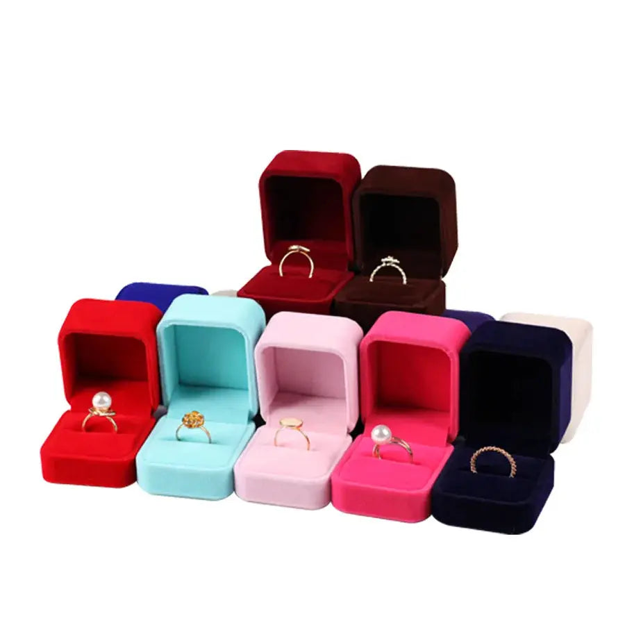 Small Velvet Proposal Ring Box For Engagement Gift Keepsake Case Jewelry Packaging Box For Wedding