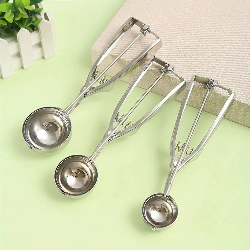 Stainless Steel Ice Cream Scoop With Trigger Release And Cookie Scoop For Baking Cupcakes And Desserts