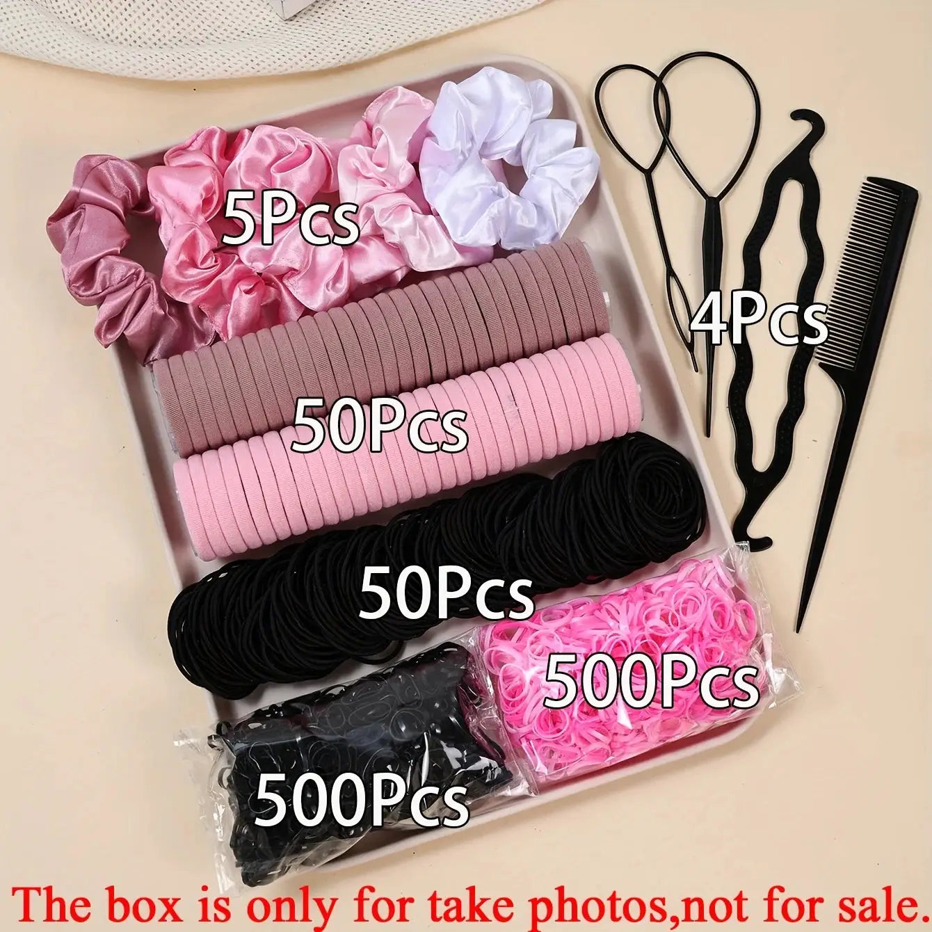 1109 Piece Women Hair Accessories Set For Dark Hair Elastic Seamless Ponytail Scrunchies Small Rubber Bands Headbands