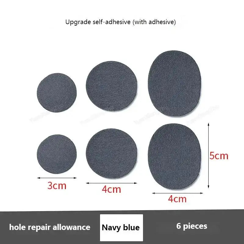 Simples Market navy blue shoe repair patches set, 6 self-adhesive patches in assorted 3-5 cm sizes for heel repair