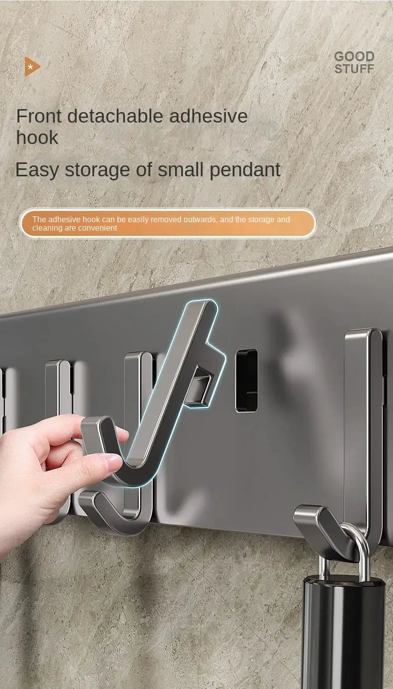Tool-free kitchen shelf with wall-mounted chopstick holder and knife storage by Simples Market.