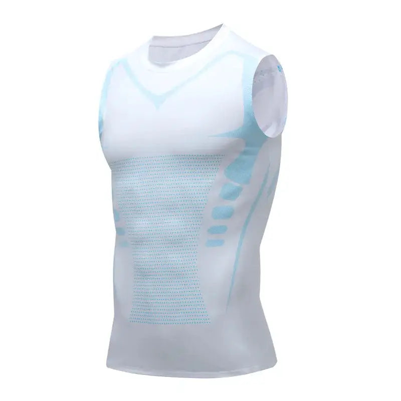 Men's Ice Silk Sleeveless Sports Vest Quick Dry Running Top for Basketball Training and Fitness