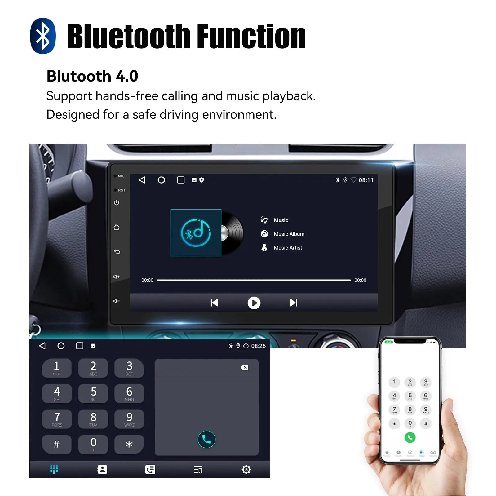 ESSGOO 7/9/10-inch car radio with Android Auto/CarPlay, Bluetooth, GPS, WiFi - Simples Market