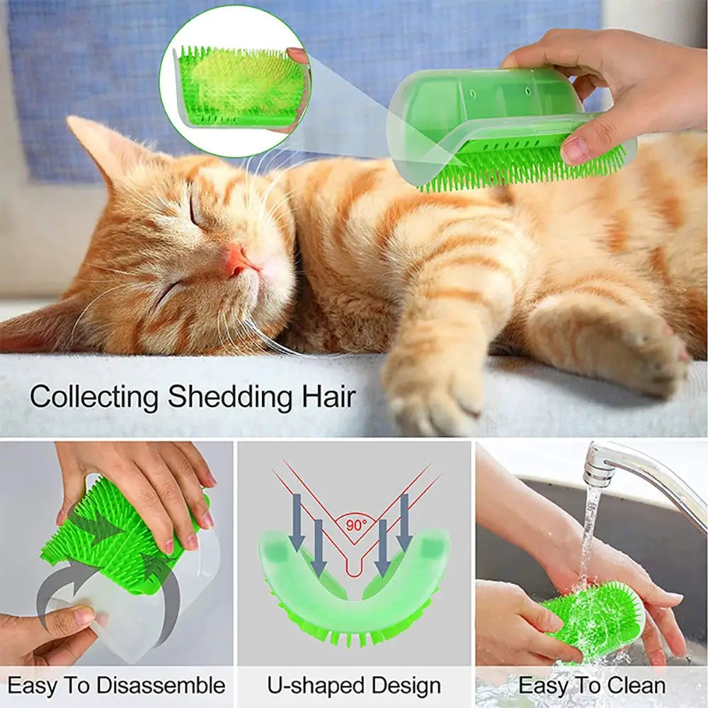 Massage Pet Cat Brush Corner Scraper Hair Removal Comb for Kitten Cat Removable Scratcher Clean Beauty Grooming Tool