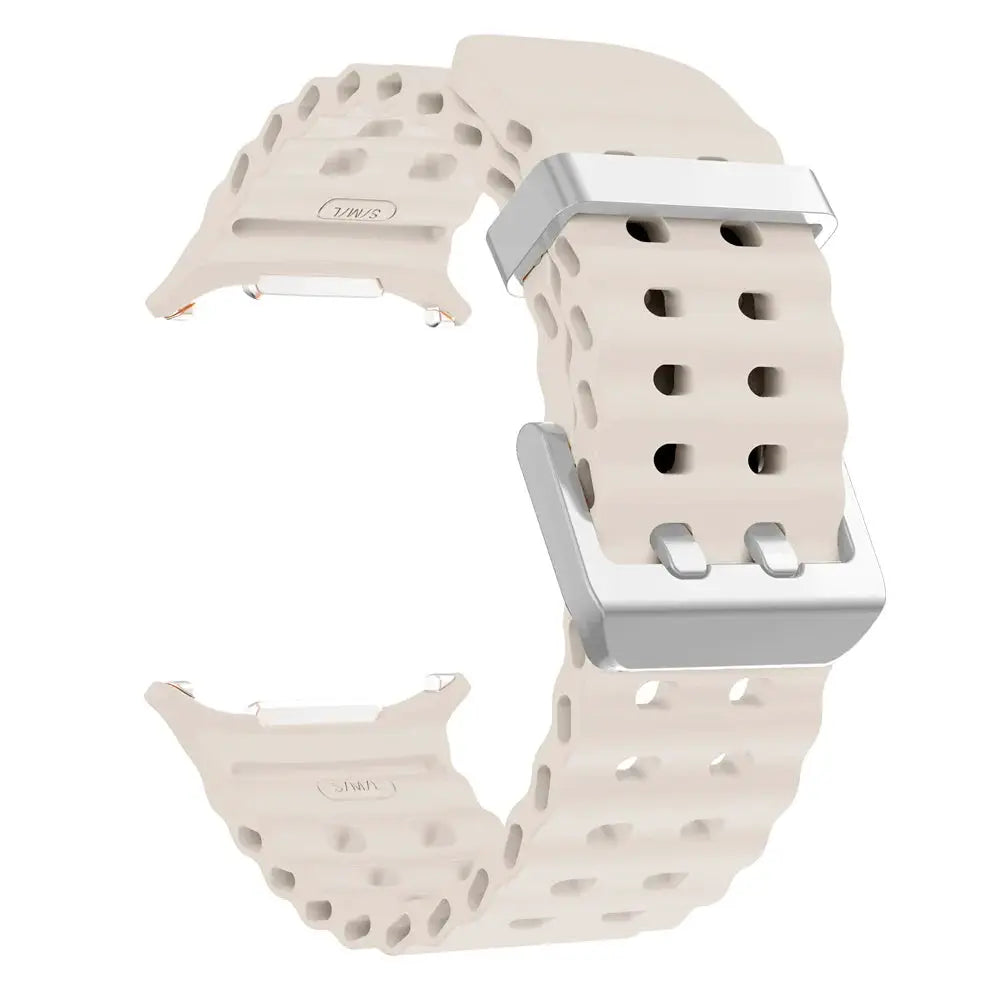 NEW Marine Silicone Strap For Samsung watch ultra 47mm Bracelet No Gaps Sport two-tone Band for Galaxy 8 ultra watchband 2030